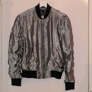 Silver Metallic H&M Bomber Jacket